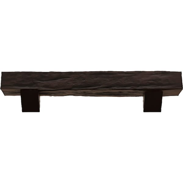 Kit W/ Breckinridge Corbels, Premium Hickory, 8H  X 8D X 60W Riverwood Faux Wood Fireplace ManteL